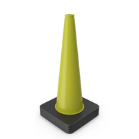 28 Inch Traffic Cone, Black Base Yellow PNG & PSD Images
