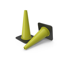 18 Inch Traffic Cone, Black Base Yellow PNG & PSD Images