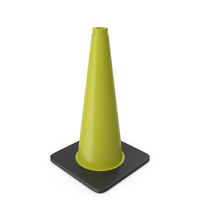 18 Inch Traffic Cone, Black Base Yellow PNG & PSD Images