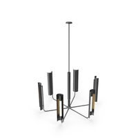 Kelly Wearstler Carson Six Light Chandelier Midnight Black PNG & PSD Images