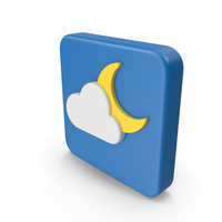 Cloudy Night Weather Icon PNG & PSD Images