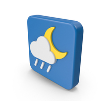 Rainy Night Weather Icon PNG & PSD Images