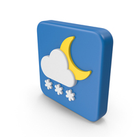 Snowfall Night Weather Icon PNG & PSD Images