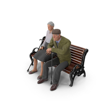 Elderly People Sitting on a Bench PNG & PSD Images
