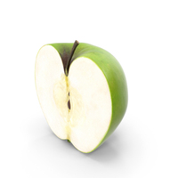 Half Sliced Green Apple PNG & PSD Images