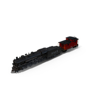 Steam Engine With Caboose PNG & PSD Images