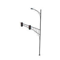 Red Traffic Light And Street Light Pole PNG & PSD Images