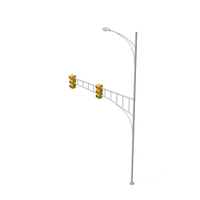Red Traffic Light And Street Light Pole PNG & PSD Images