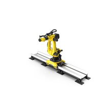 Robotic Arm Yellow On Rails PNG & PSD Images