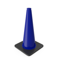 18 Inch Traffic Cone, Black Base Blue PNG & PSD Images