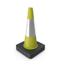 18 Inch  Traffic Cone With Reflector, Black Yellow PNG & PSD Images