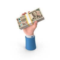 Raising Hand Win Japan 10000 Yen Money PNG & PSD Images