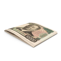 Two Japan 10000 Yen Note Folded Money PNG & PSD Images
