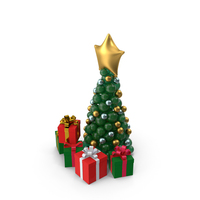 Balloon Christmas Tree With Gift Boxes PNG & PSD Images