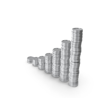 Silver Coin Graph 7 Stacks PNG & PSD Images