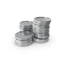 Silver Coins 3 Stack PNG & PSD Images