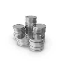 Silver Coins 5 Stack PNG & PSD Images