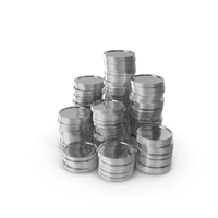 Silver Coins 8 Stack PNG & PSD Images