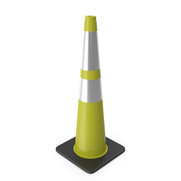 36 Inch Traffic Cone With Reflector, Black Base yellow PNG & PSD Images