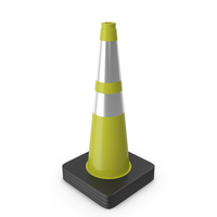 28 Inch Traffic Cone With Reflector, Black Base 2 yellow PNG & PSD Images