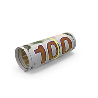 Few 100 US Dollar Notes Bill Rolled PNG & PSD Images