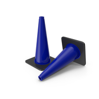 18 Inch Traffic Cone, Black Base4 blue PNG & PSD Images