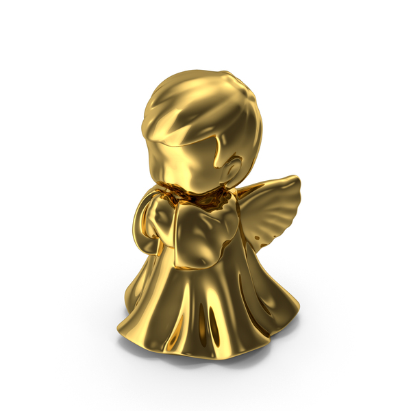Christmas Angel Figurine Gold PNG & PSD Images