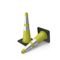 28 Inch Traffic Cone With Reflector, Black Base 4 yellow PNG & PSD Images