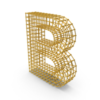 Gold Wireframe Letter B PNG & PSD Images