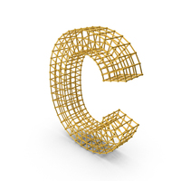 Gold Wireframe Letter C PNG & PSD Images