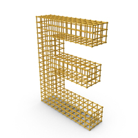 Gold Wireframe Letter E PNG & PSD Images