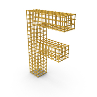 Gold Wireframe Letter F PNG & PSD Images