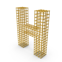 Gold Wireframe Letter H PNG & PSD Images