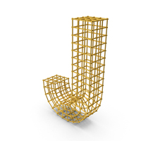 Gold Wireframe Letter J PNG & PSD Images