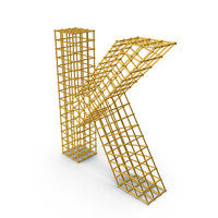 Gold Wireframe Letter K PNG & PSD Images