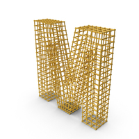 Gold Wireframe Letter M PNG & PSD Images