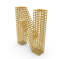 Gold Wireframe Letter N PNG & PSD Images