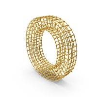 Gold Wireframe Letter O PNG & PSD Images