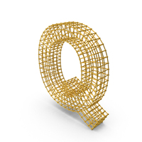 Gold Wireframe Letter Q PNG & PSD Images