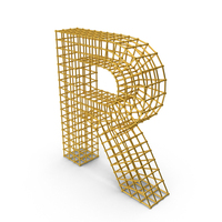 Gold Wireframe Letter R PNG & PSD Images
