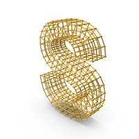 Gold Wireframe Letter S PNG & PSD Images