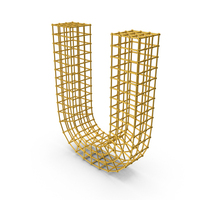 Gold Wireframe Letter U PNG & PSD Images