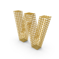 Gold Wireframe Letter W PNG & PSD Images