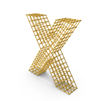 Gold Wireframe Letter X PNG & PSD Images