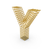 Gold Wireframe Letter Y PNG & PSD Images