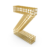 Gold Wireframe Letter Z PNG & PSD Images