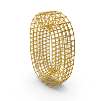 Gold Wireframe Number 0 PNG & PSD Images