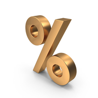 Gold Percent Symbol PNG & PSD Images