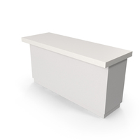 White Minimal Counter Bar With White Stone Top PNG & PSD Images