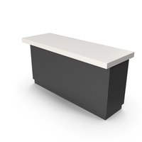 Black Minimal Counter Bar With White Stone Top PNG & PSD Images